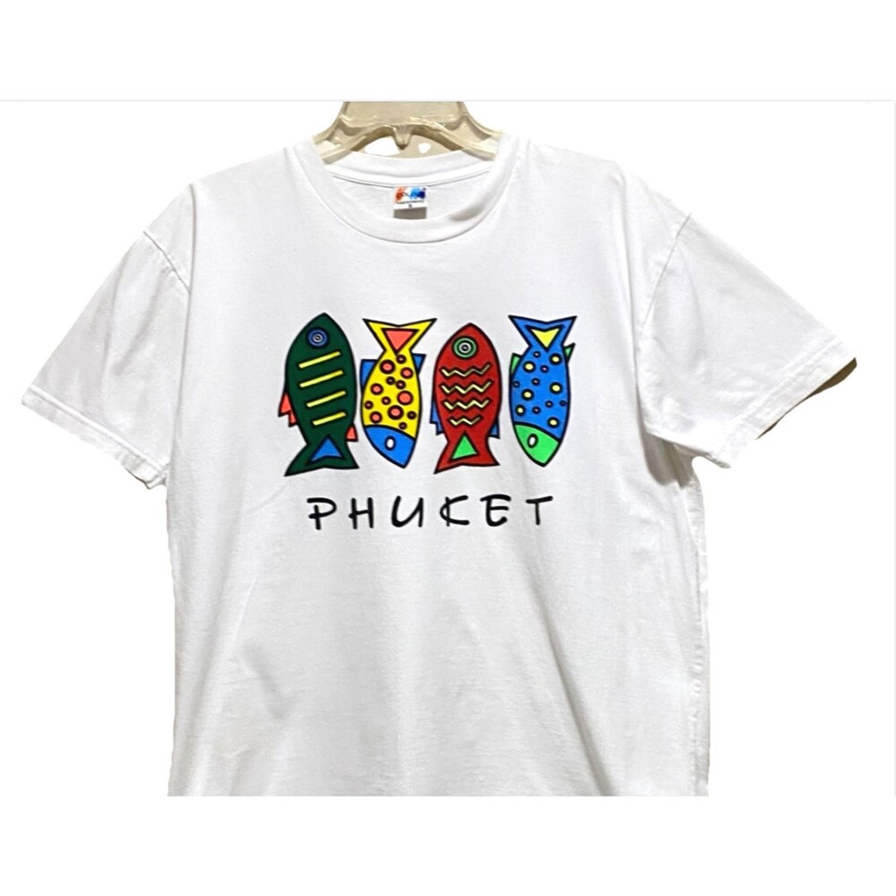 Phuket Thailand Mens M Graphic T Shirt Tropical Fish Beach Surf Travel Souvenir
